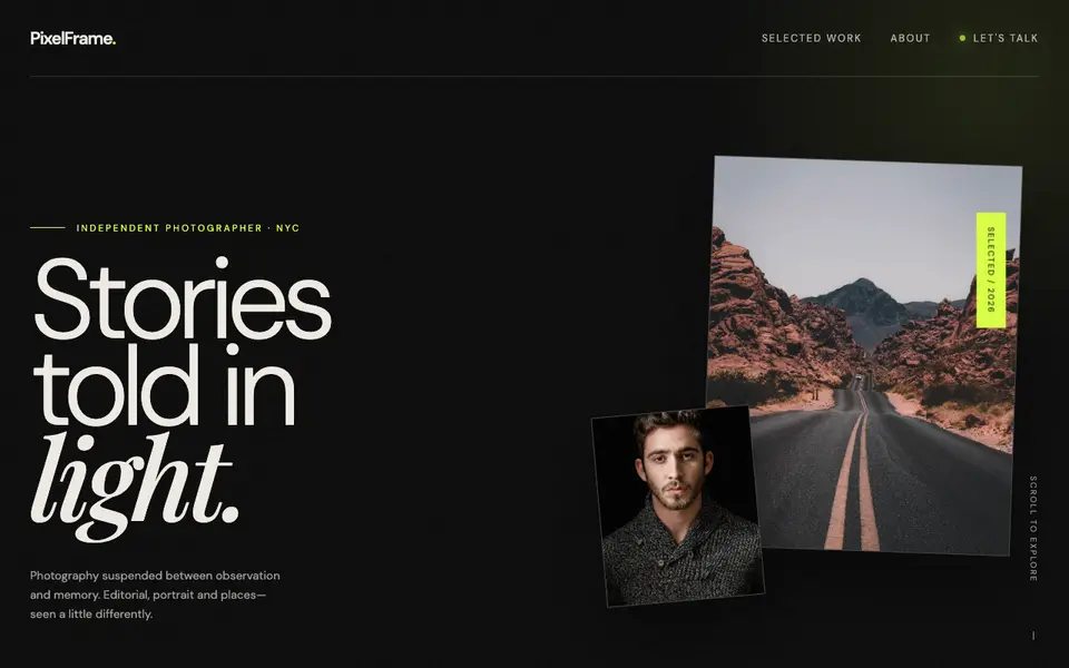 PixelFrame — 3D Photography Portfolio