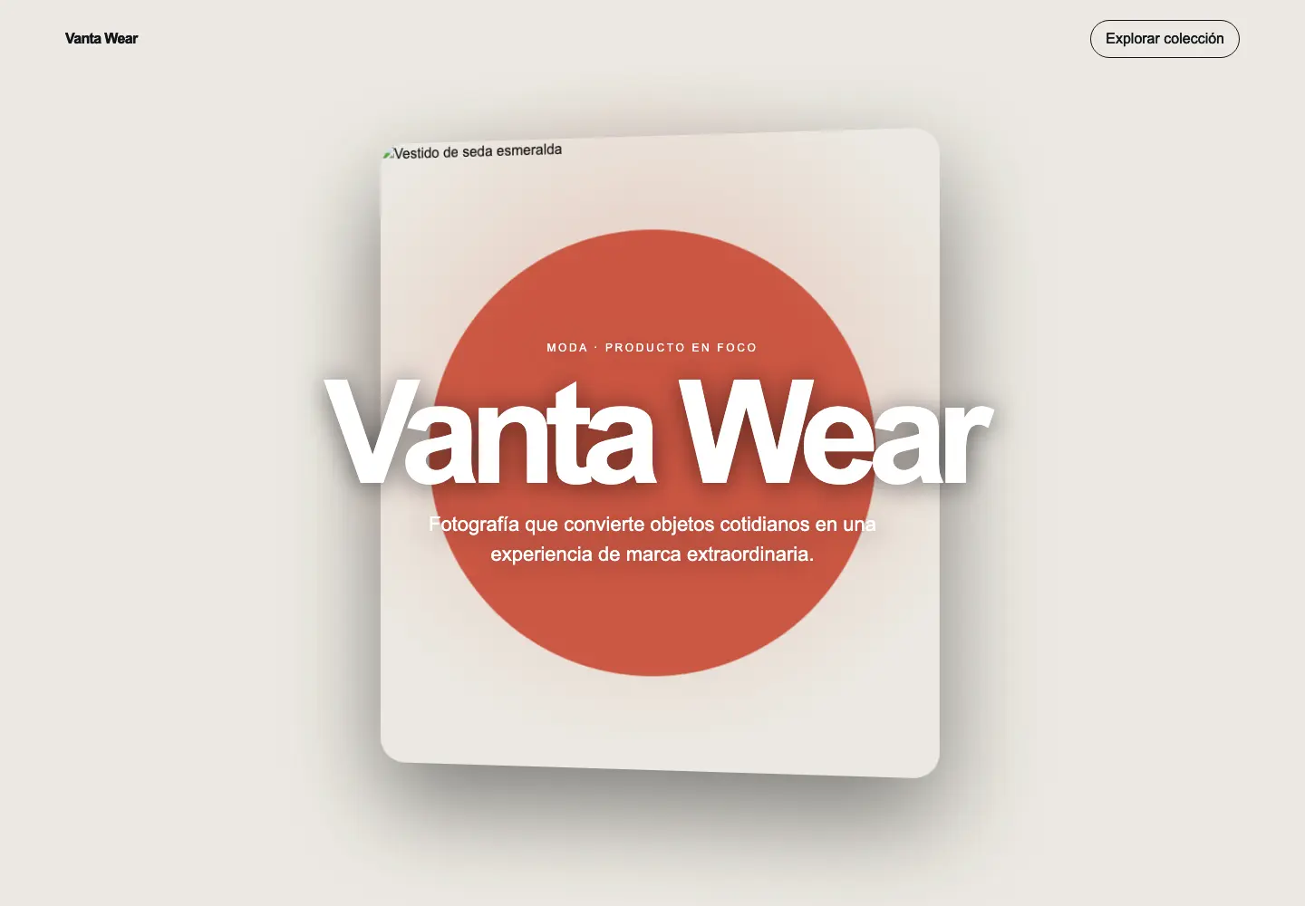 Vanta Wear — 3D Scroll Fashion Store