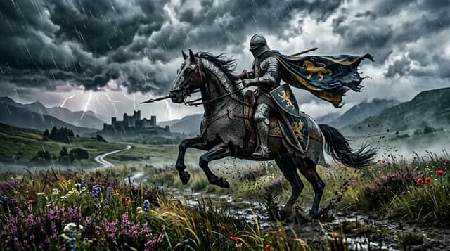 Epic Charge Through the Storm-Swept Meadow