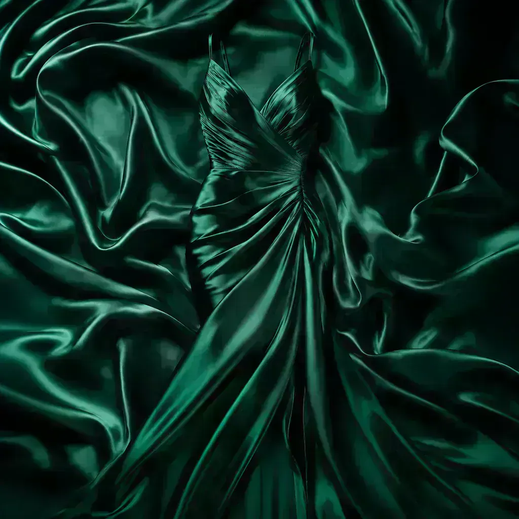 Emerald Silk Dress
