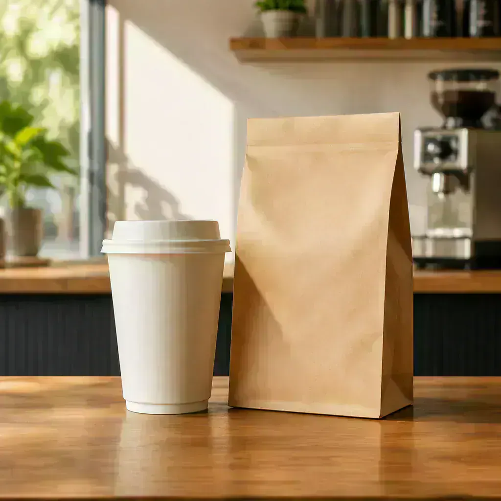 Coffee Cup and Bag Mockup