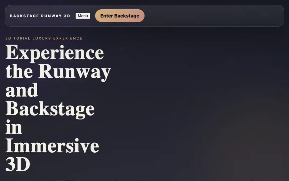 3D Fashion Showroom with Animated Runway and Backstage Videos