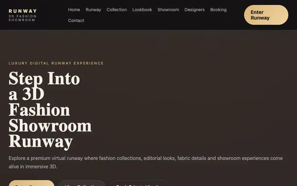 3D Light Mode Fashion Showroom with Runway and Backstage Videos