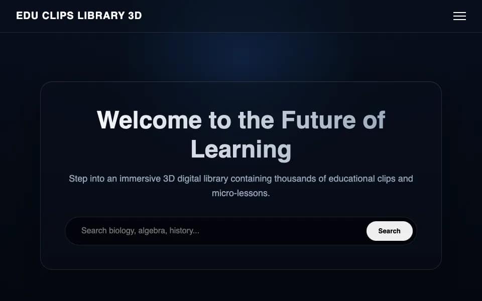 3D Interactive Library Educational Clips