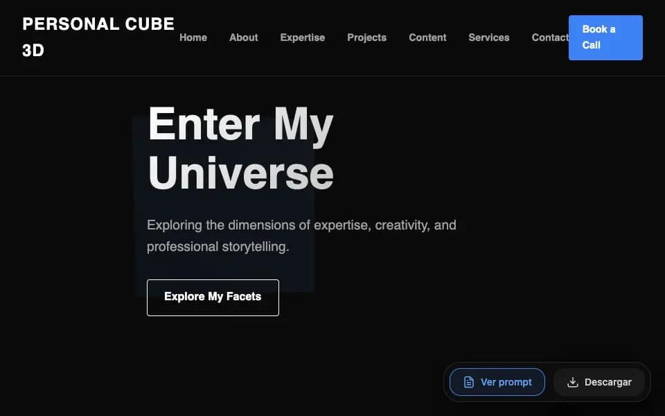 3D Light Mode Personal Brand Experience with Showreel and Microvideos