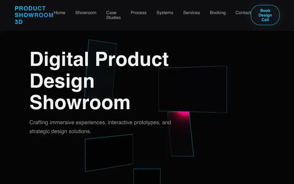 3D Freelance Showroom for Product Designer with Promotional Videos