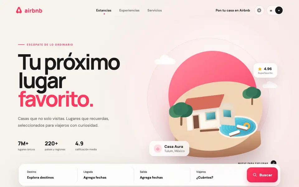 Airbnb 3D Landing Page