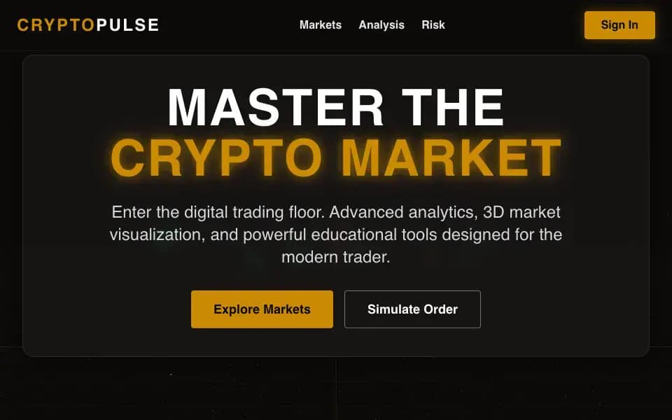 CryptoPulse — Market trading dashboard