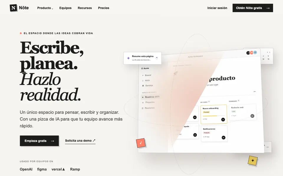 Notion-Inspired 3D Workspace