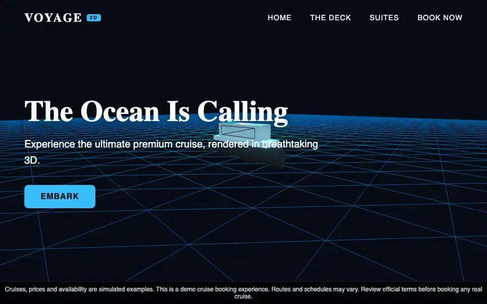 Voyage — Cruise itineraries and onboard cabins