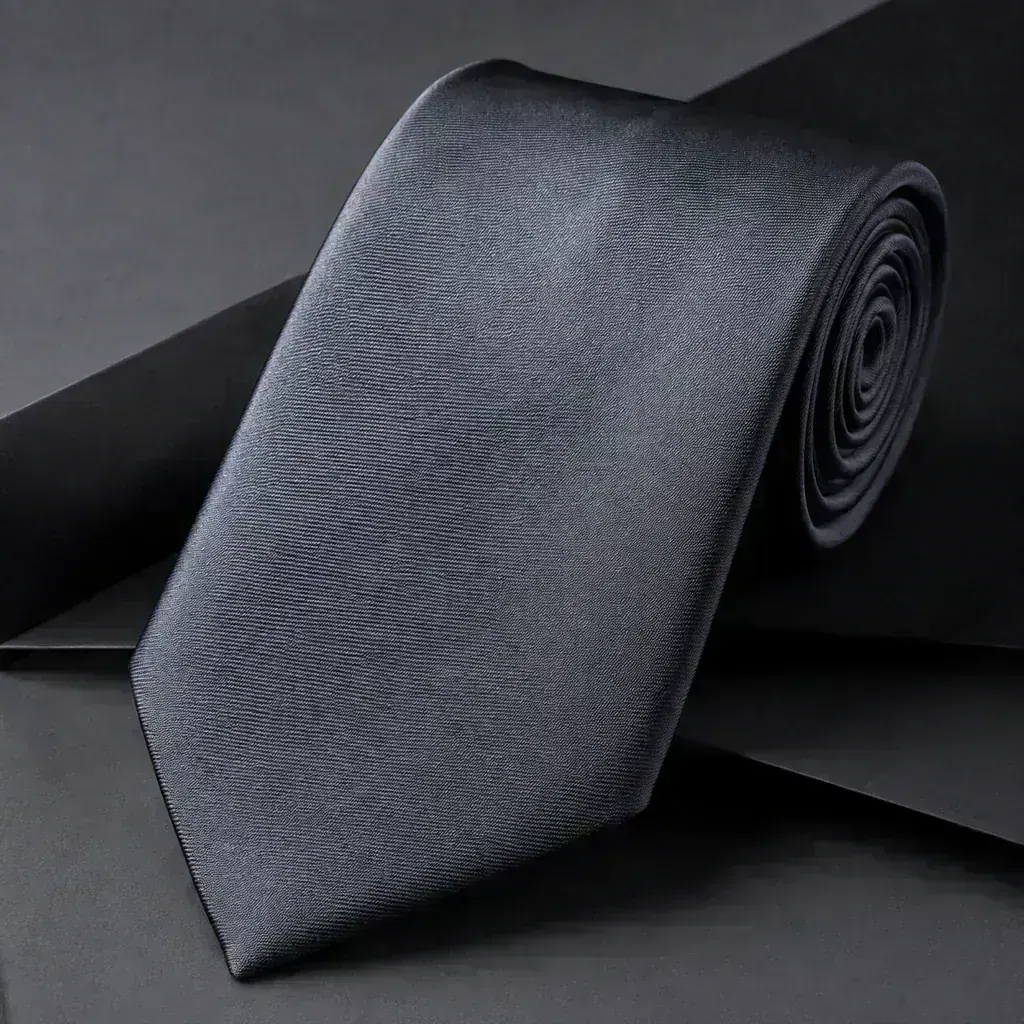 Corbata de seda carbón