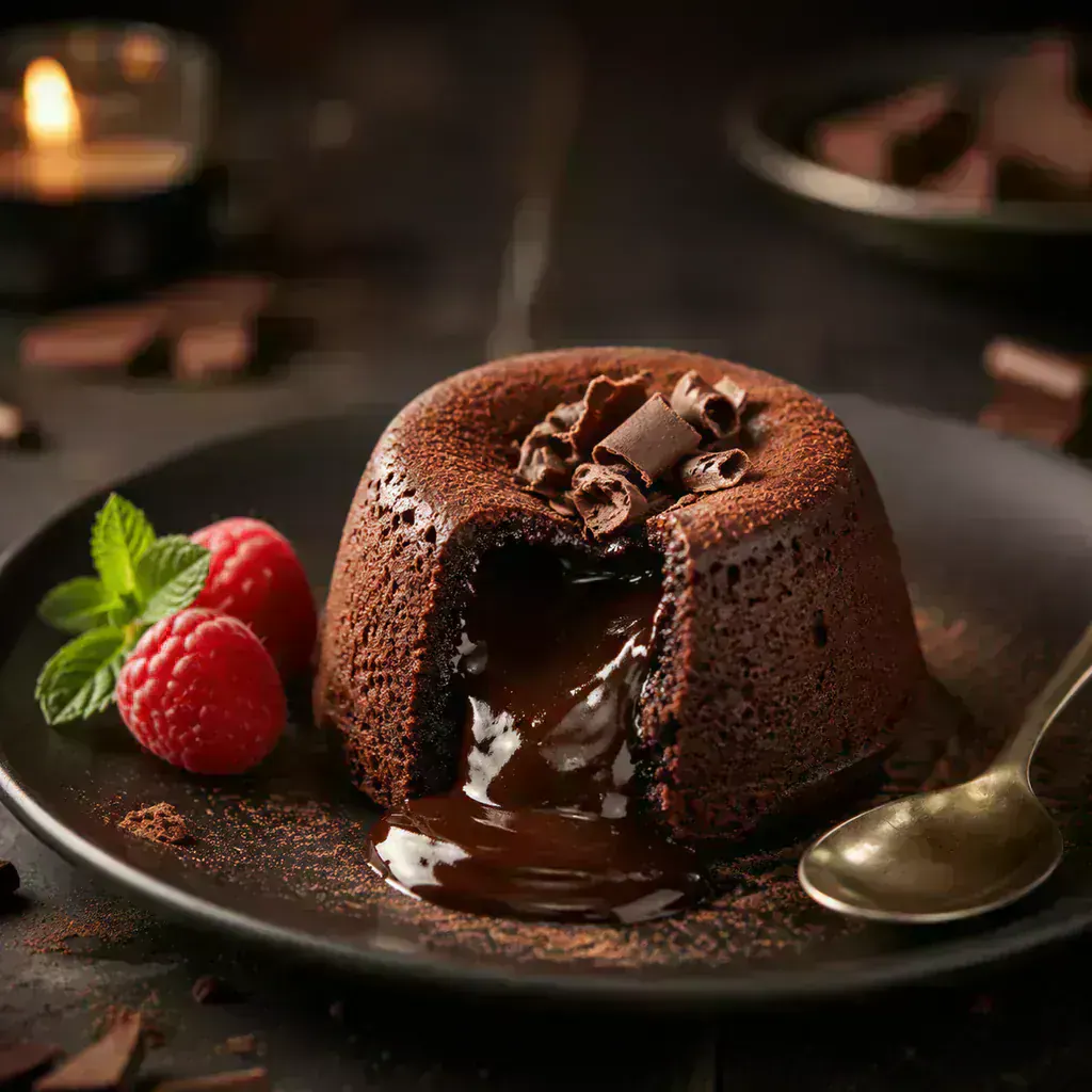 Postre de chocolate fundido