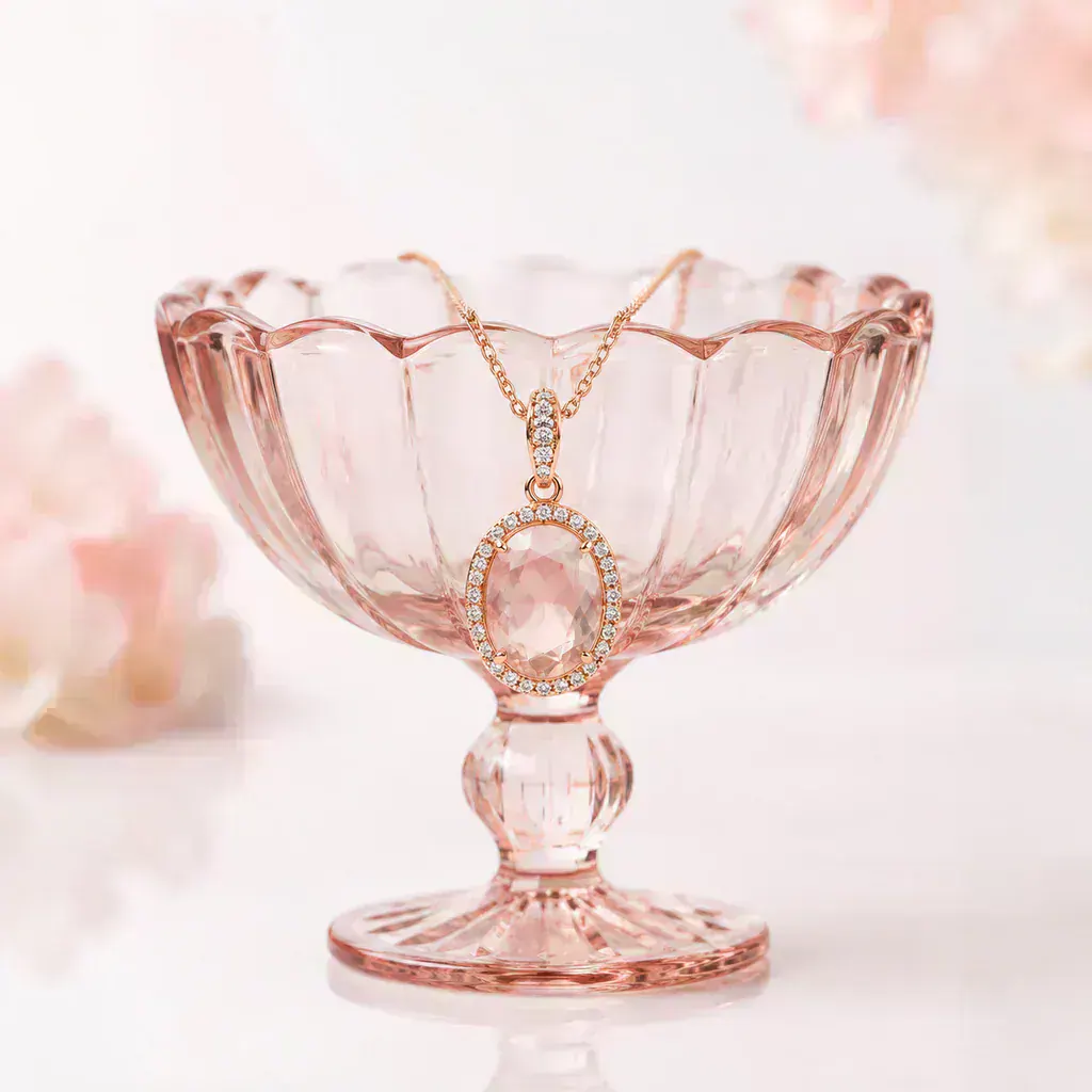 Colgante de cristal rosa