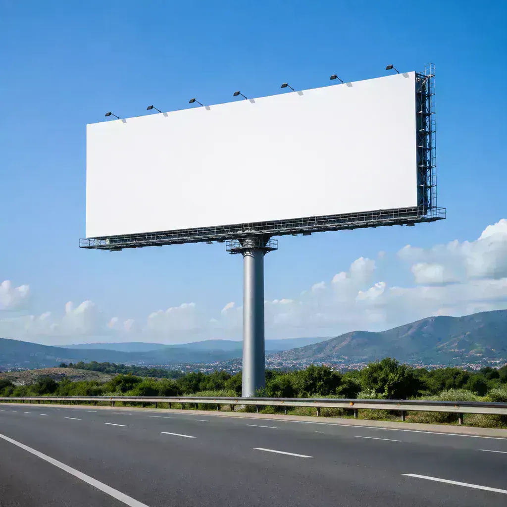 Mockup de billboard en carretera